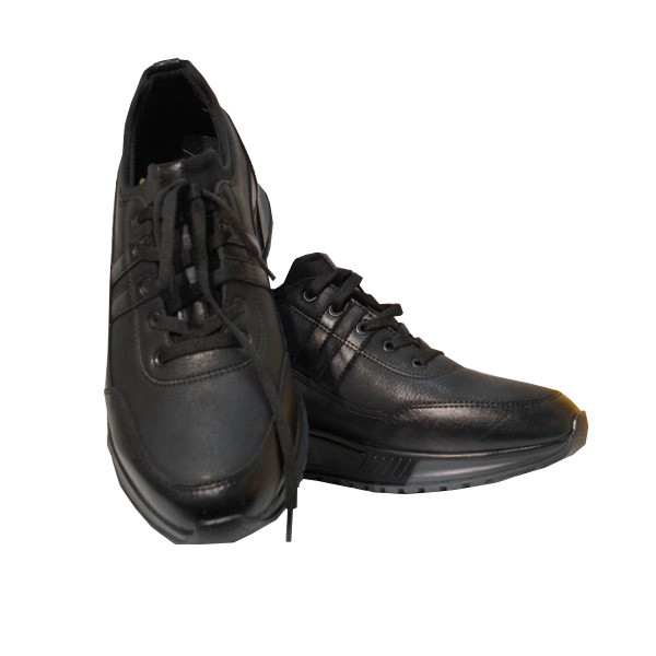 Kingle Leather Athletic Sneakers for Men - Black Color