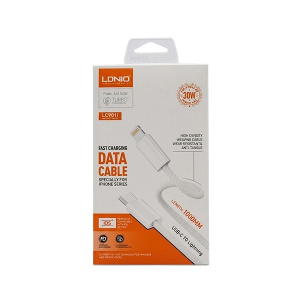 Ldnio Data Cable 30W, 1m, Type-C to Lightning, Model No. LC901i