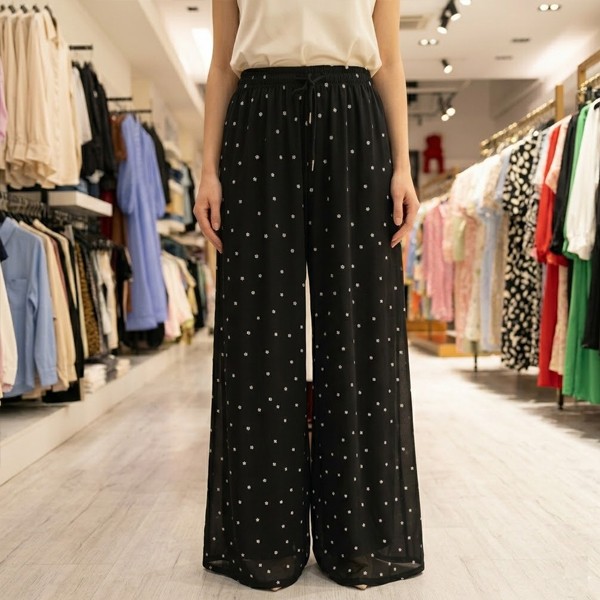 Black Wide-Leg Pants  for women