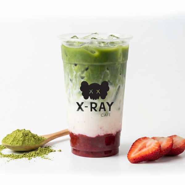 Iced Layered Strawberry Matcha Latte