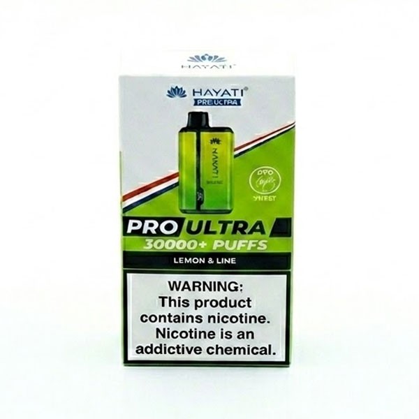 Hayati Pro Ultra Lemon & Lime Disposable Vape, 30000+ Puffs