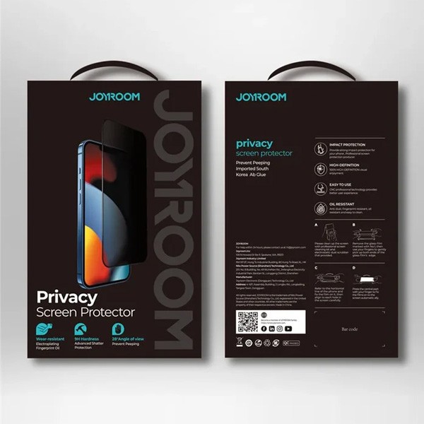 Joyroom Privacy Glass Screen Protector for iPhone 13 Pro Max/14 Plus