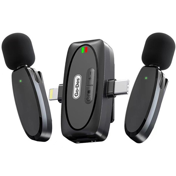 Go-Des 2in1 Wireless Lapel Microphone with Type-C & Lightning Port, Model No. GD-WS303