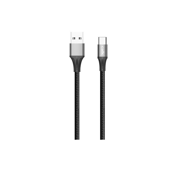 Calk Purple Rice Woven Data Cable, Black Color, Model No. XC035
