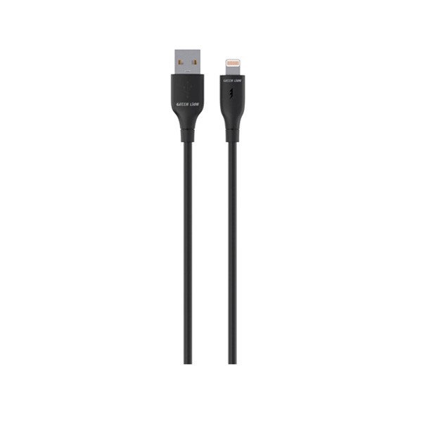 Green Lion USB-A to Lightning PVC Cable, Black Color