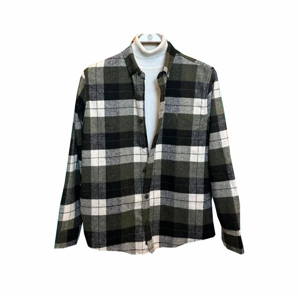 Liwali Plaid Shirt White, Green, Gray & Dark Gray Colored