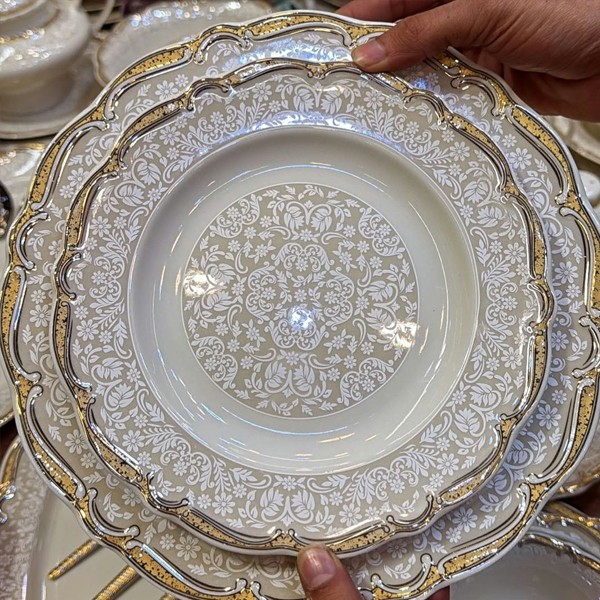 Luxury Ceramic Dinnerware, Serving, and Cutlery Set