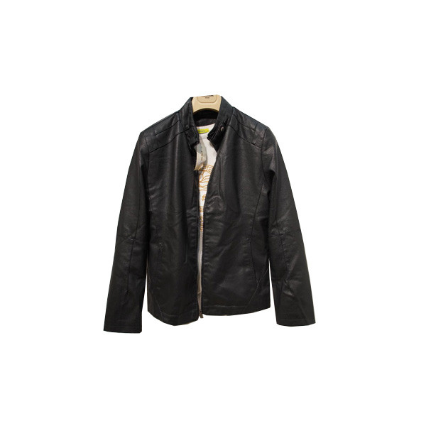 Versace Leather Jacket for Men with Zip Closure - Black Color