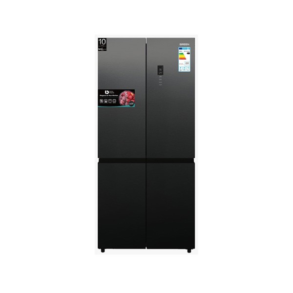 GREEN Quad Door Refrigerator, Black Color, Model No. GRF-TDK298B