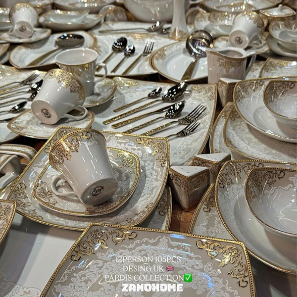 Golden Palace Lace Dinnerware & Cutlery Set