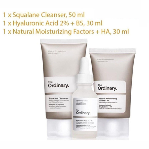 Ordinary Squalane Cleanser 50 ml + The Ordinary Hyaluronic Acid 2% + B5 30ml, + The Ordinary Natural Moisturizing Factors + HA 30ml, Set